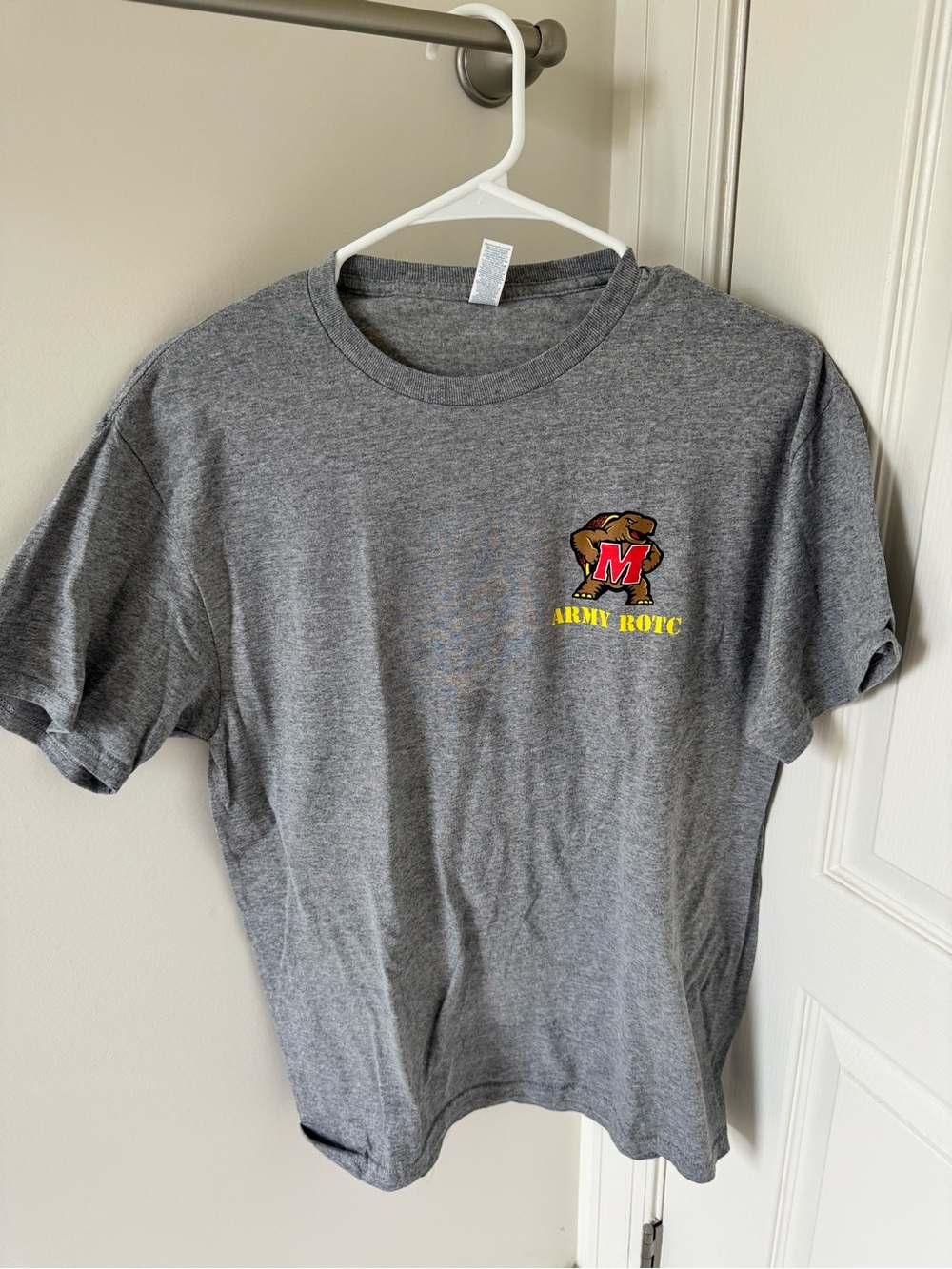 Jerzees Gray T-Shirt with Red and Yellow ROTC Logo